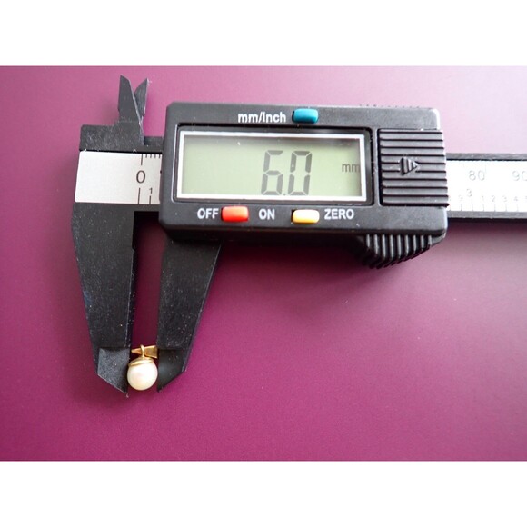 14K Signed Yellow Gold Pendant Bail 6mm Authentic Pearl High Luster .68 grams - Picture 10 of 10